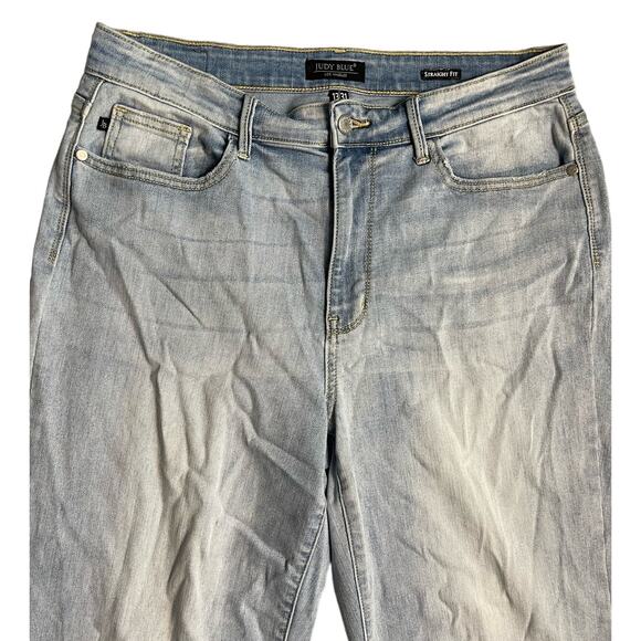 Judy Blue High Waist Light Wash Straight Leg Size 13/31 - Picture 7 of 13